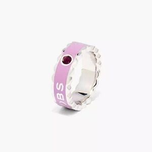 Marc Jacobs Silver & Purple The Scallop Medallion Ring New in Packaging